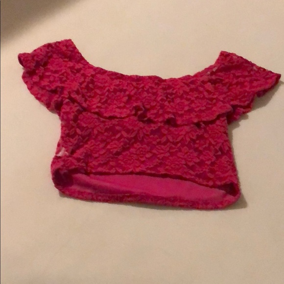 Large Ambiance Pink Lace Crop Top! - Picture 3 of 3
